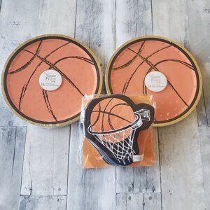 NWT - Sugar Plum Party Paper Basketball Plates (32) and Napkins (40)